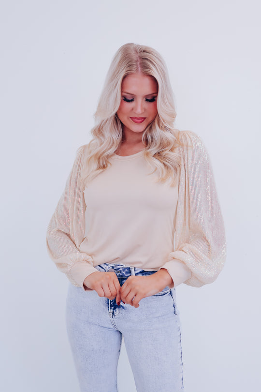 Simone Bell Sleeve Sequin Top