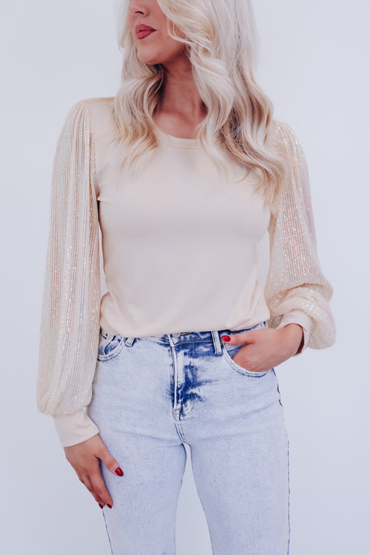 Simone Bell Sleeve Sequin Top