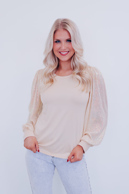 Simone Bell Sleeve Sequin Top
