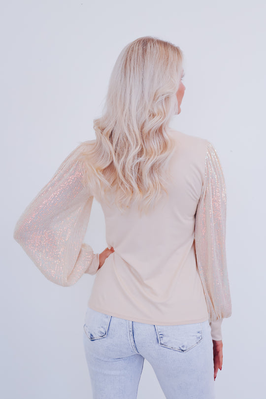 Simone Bell Sleeve Sequin Top
