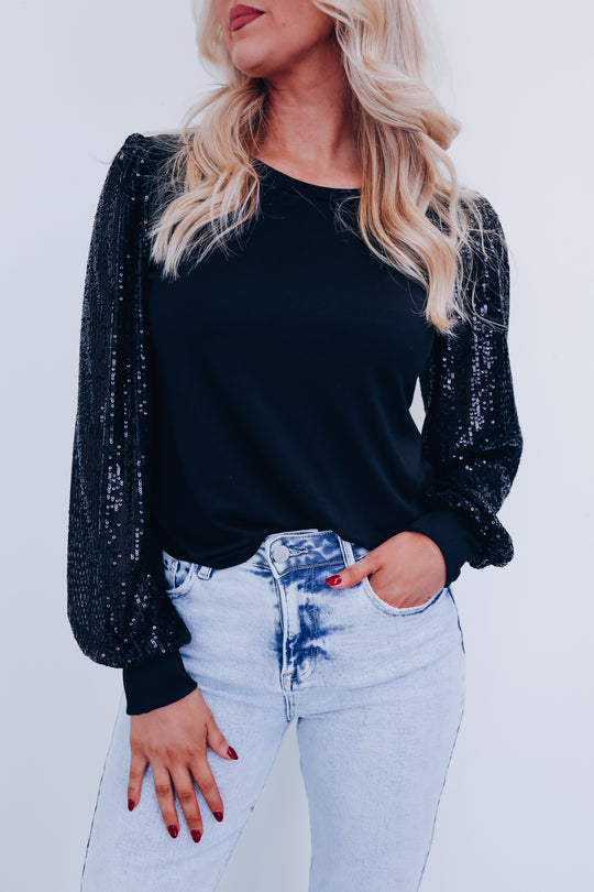 Simone Bell Sleeve Sequin Top