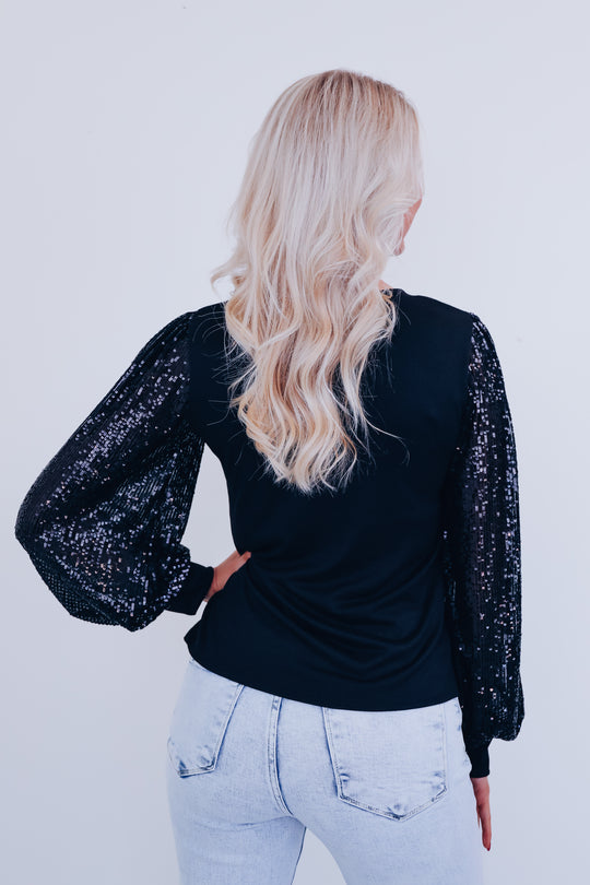 Simone Bell Sleeve Sequin Top