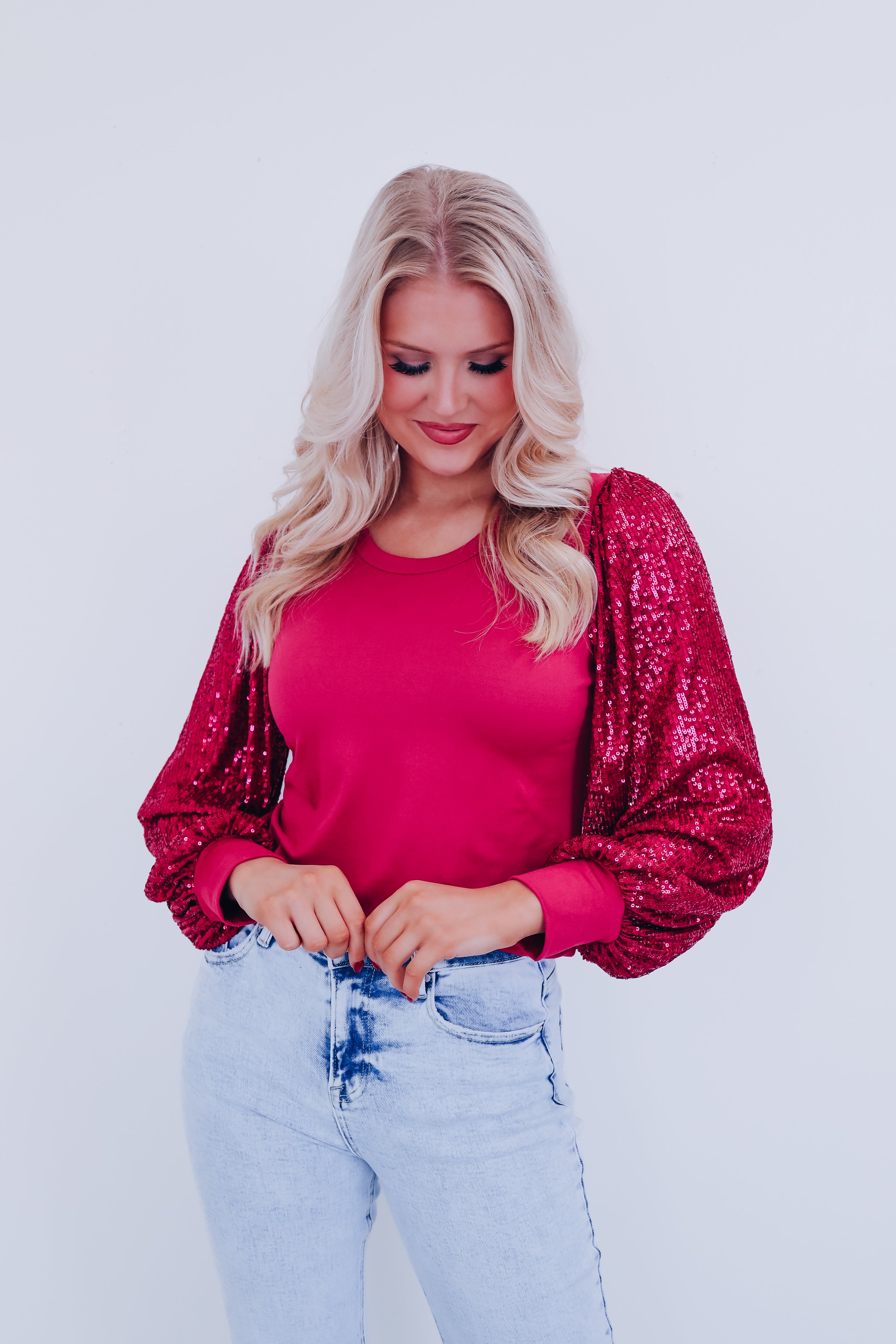Simone Bell Sleeve Sequin Top