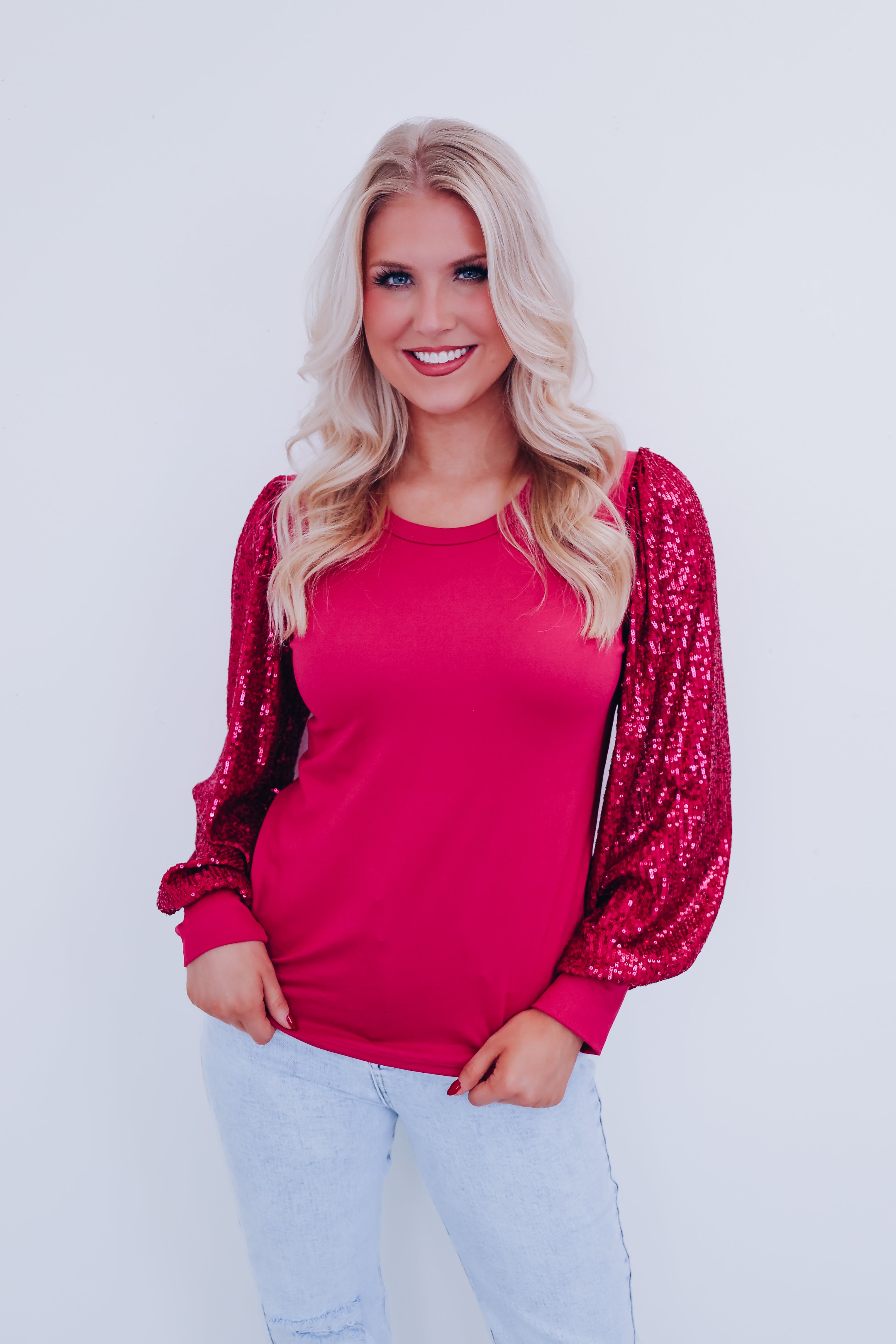 Simone Bell Sleeve Sequin Top