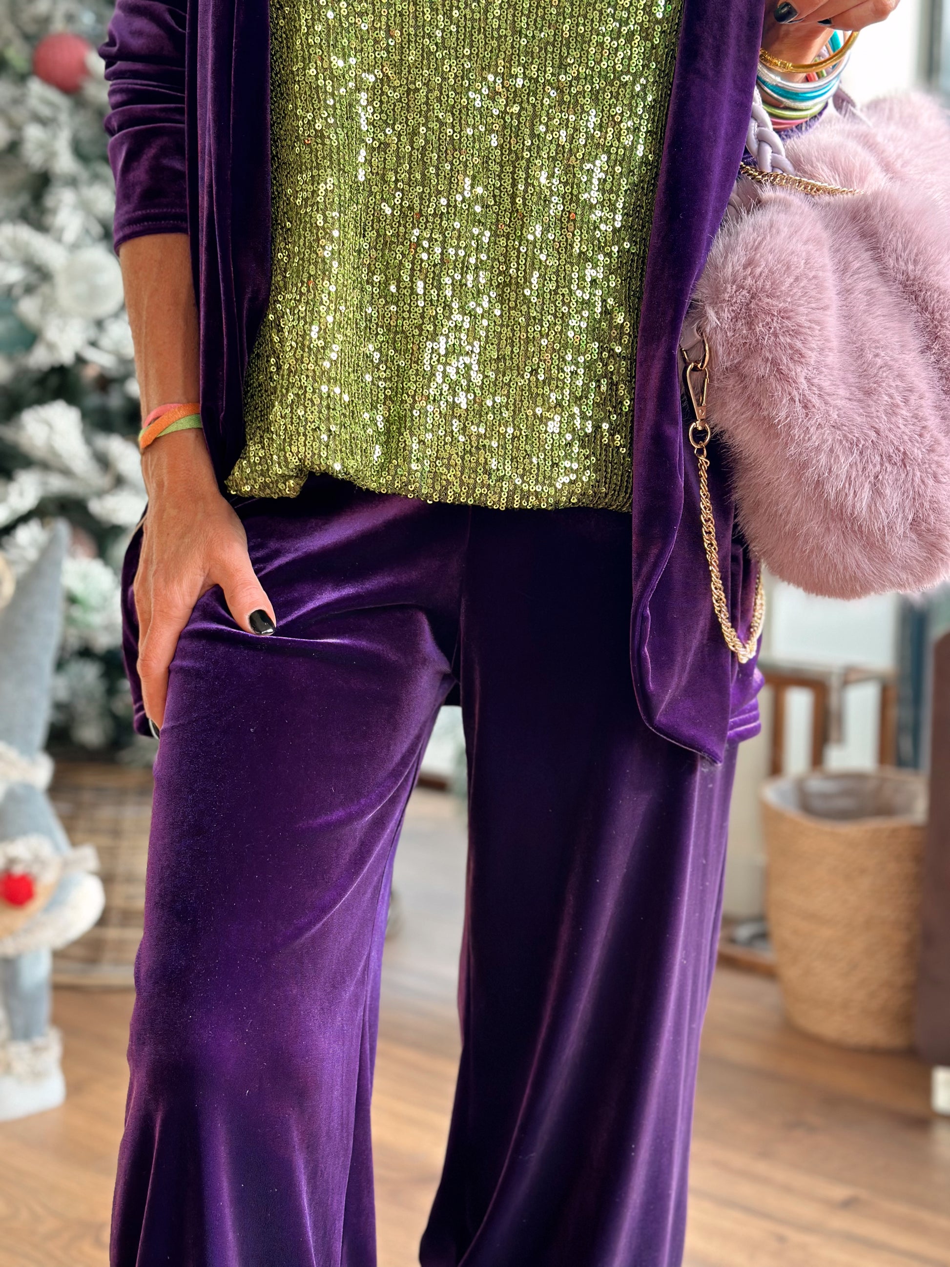 2024 NEW VELVET JACKET AND PANTS SET