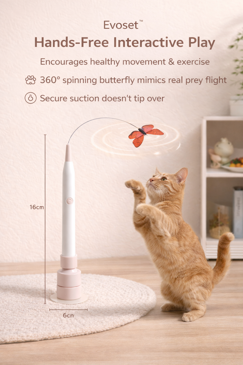 Evoset™ Smart Butterfly Cat Toy — Automatic Teaser for Active Cats 🐾