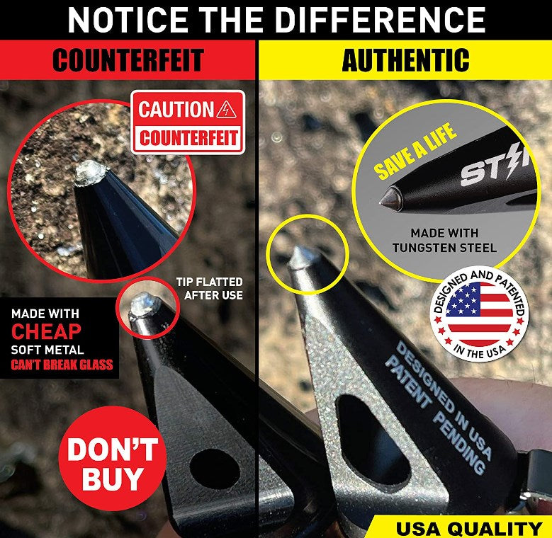 Hardened steel car window breaker personal safety