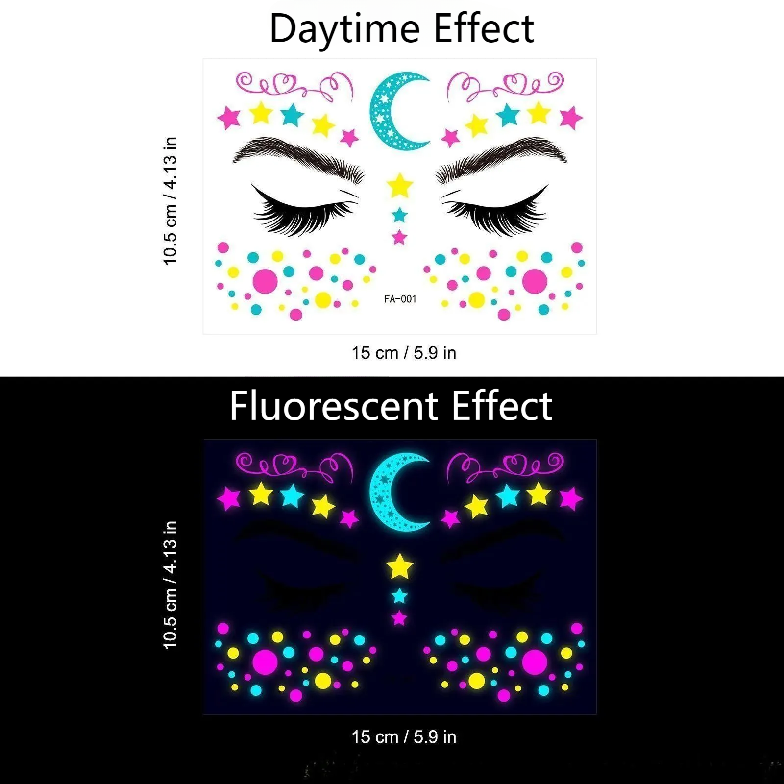 FLUORESCENT WATERPROOF TATTOO STICKERS
