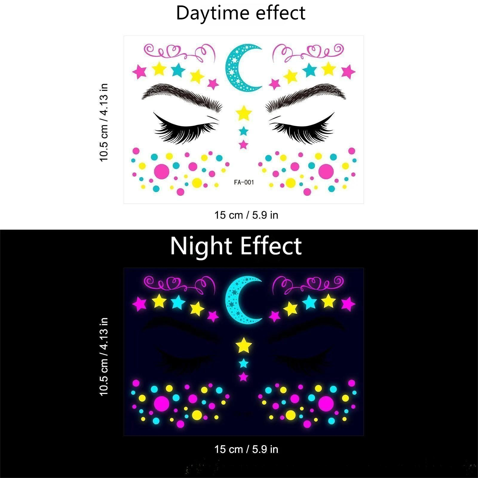 FLUORESCENT WATERPROOF TATTOO STICKERS