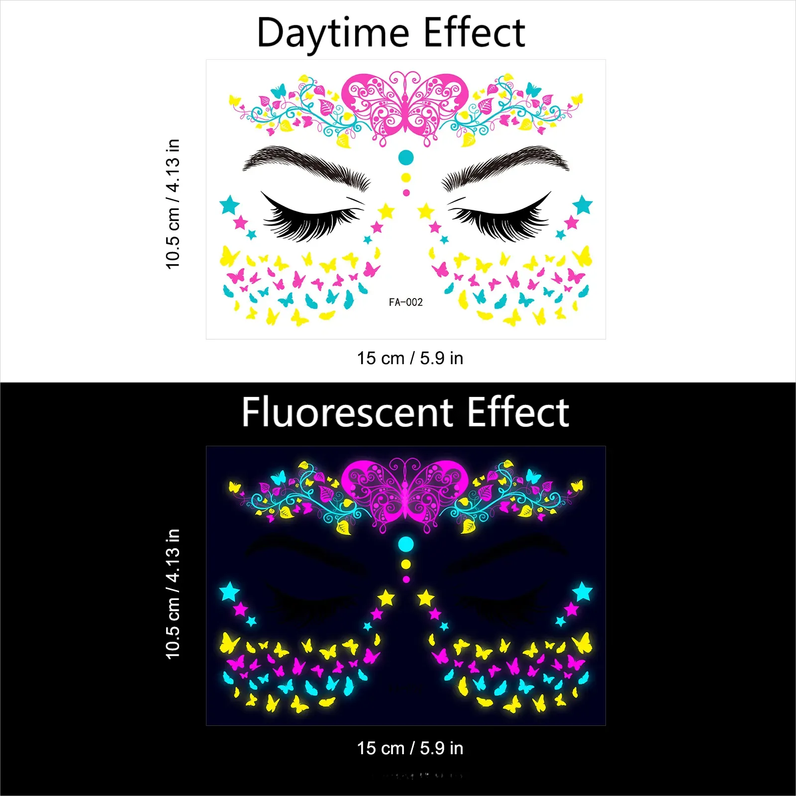 FLUORESCENT WATERPROOF TATTOO STICKERS