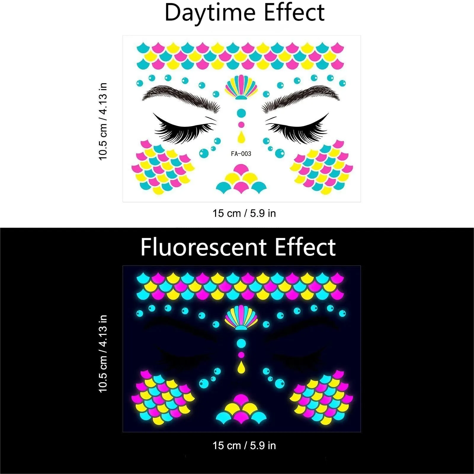 FLUORESCENT WATERPROOF TATTOO STICKERS