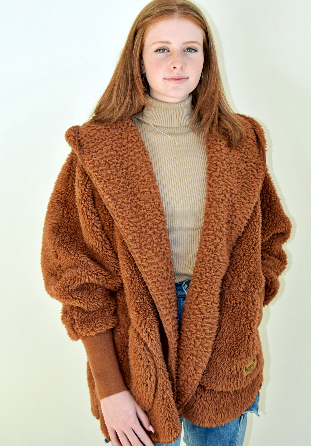 Large warm teddy plush coat