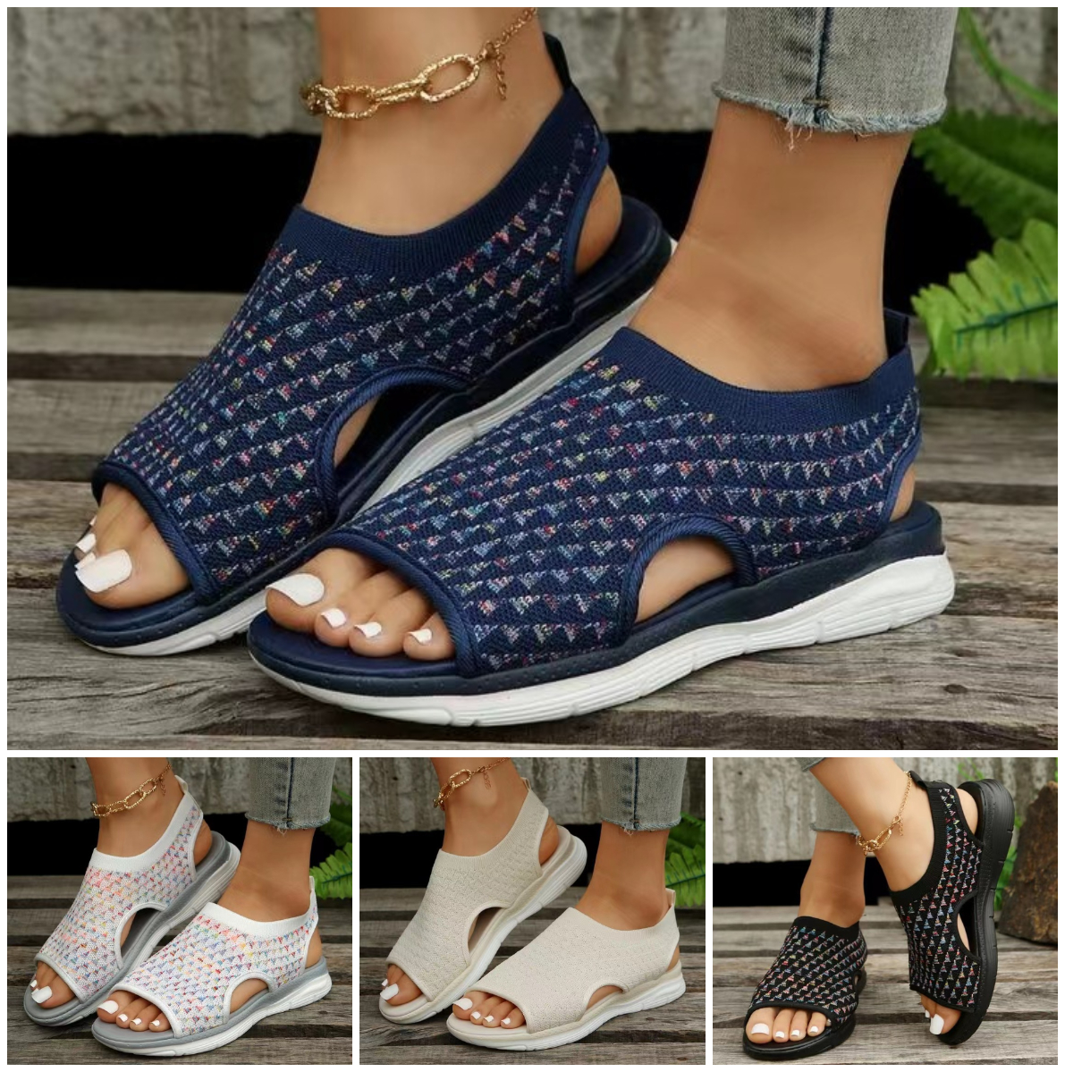 LAST DAY PROMOTION 50% OFF -2023 New Women's Summer Flat Woven Sandals