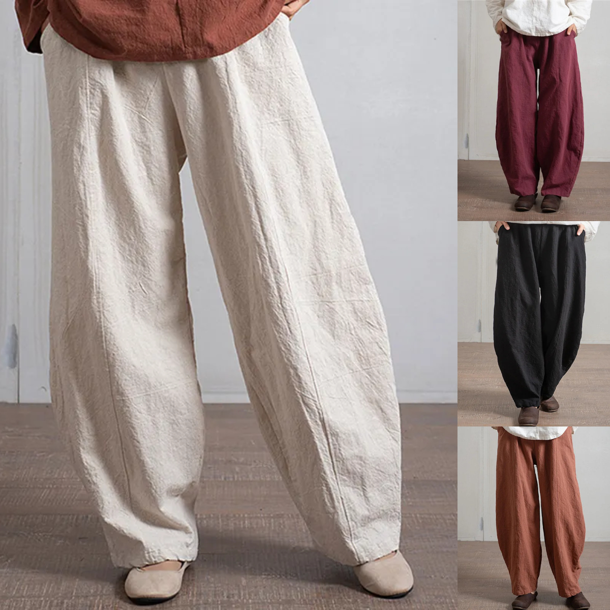 Women's Casual Cotton Linen Harem Wide Leg Pants-Buy 2 Get Free Shipping