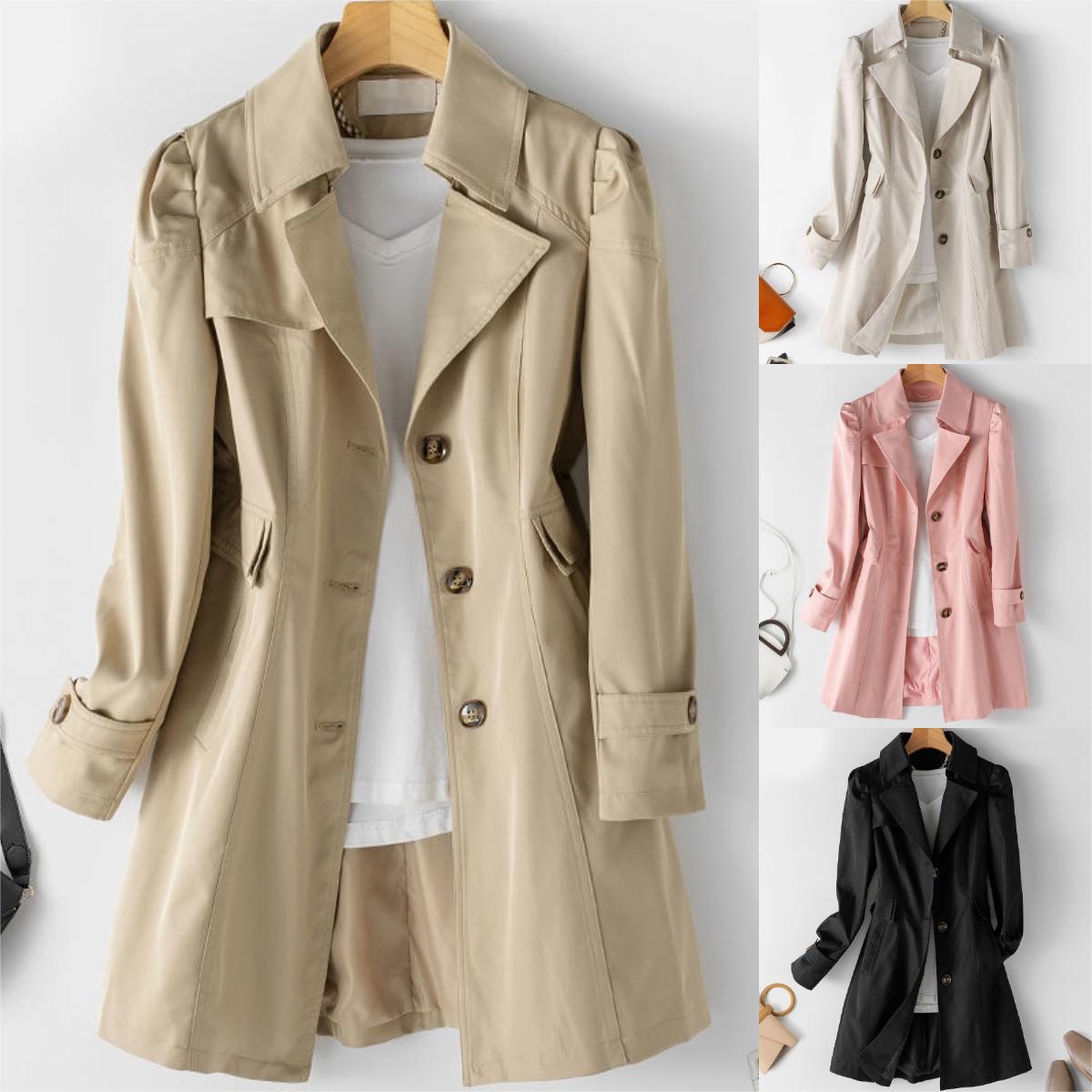 Women's mid-length trench coat tops jacket