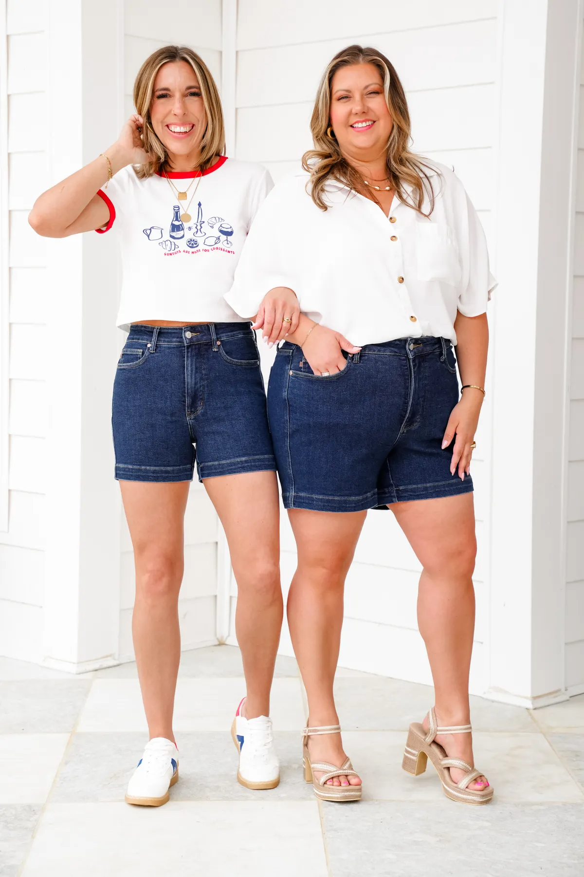 Dark Wash Tummy Control Shorts