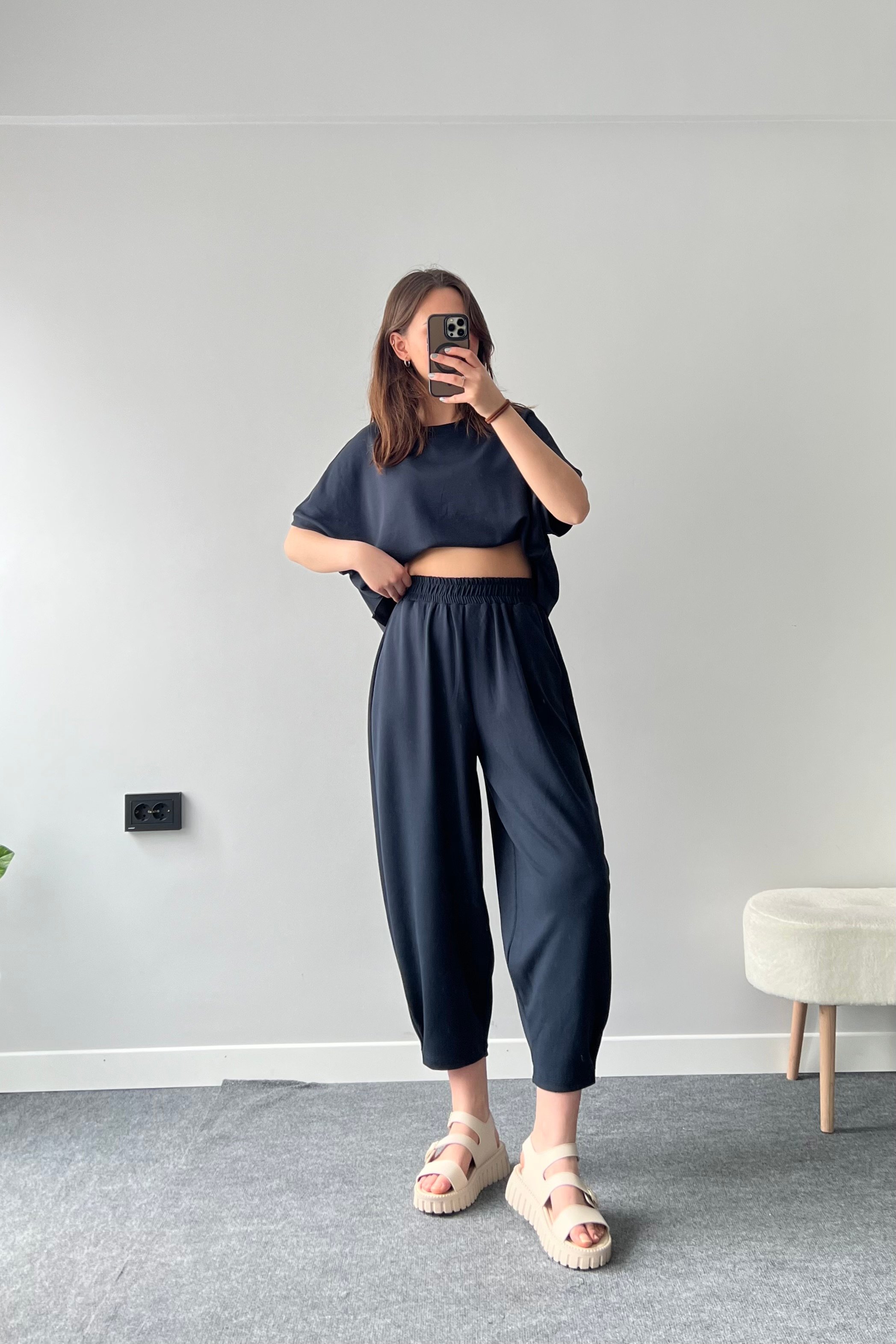 2024 Summer Solid Modal Fabric Tshirt Suit