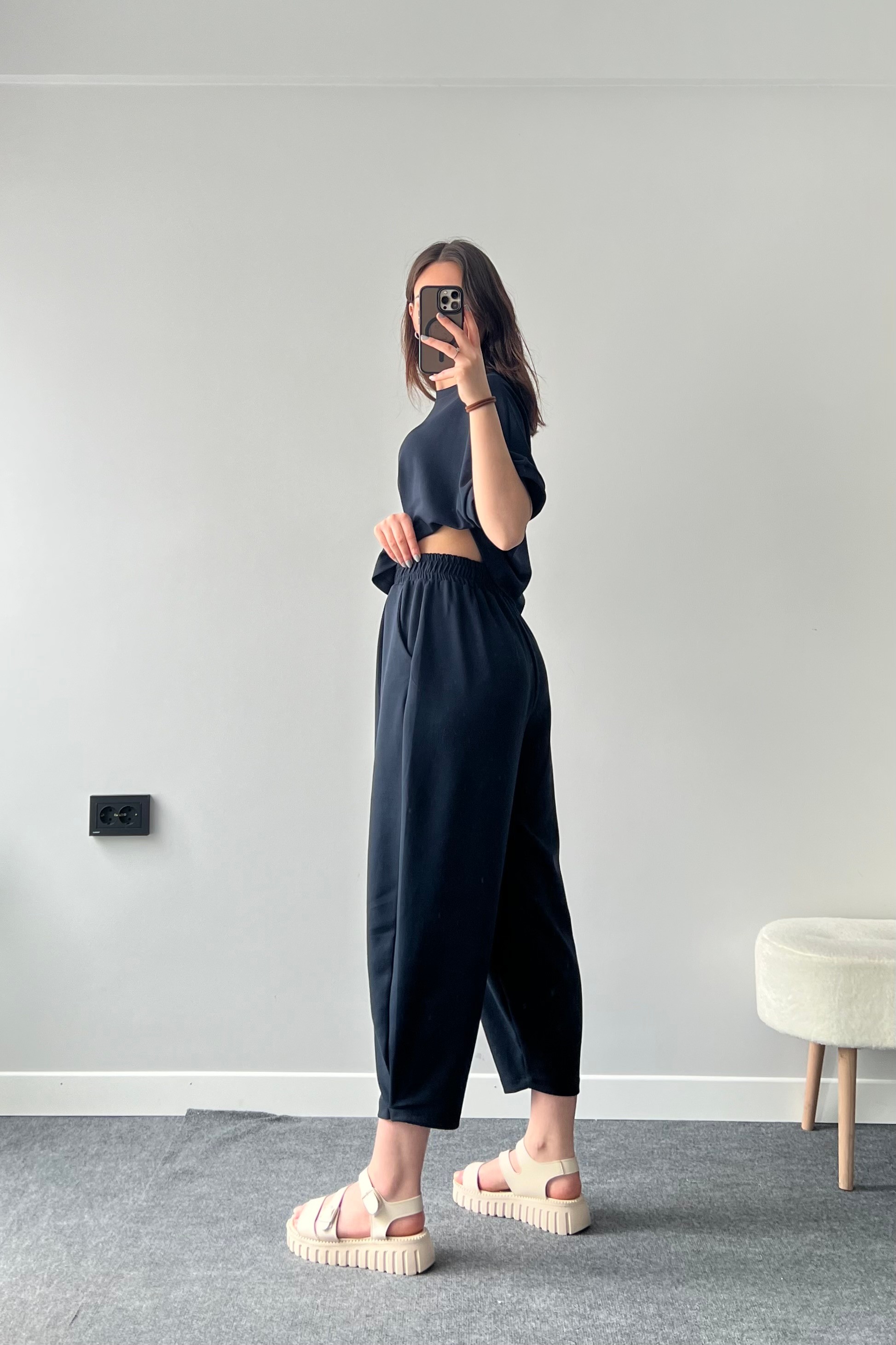 2024 Summer Solid Modal Fabric Tshirt Suit