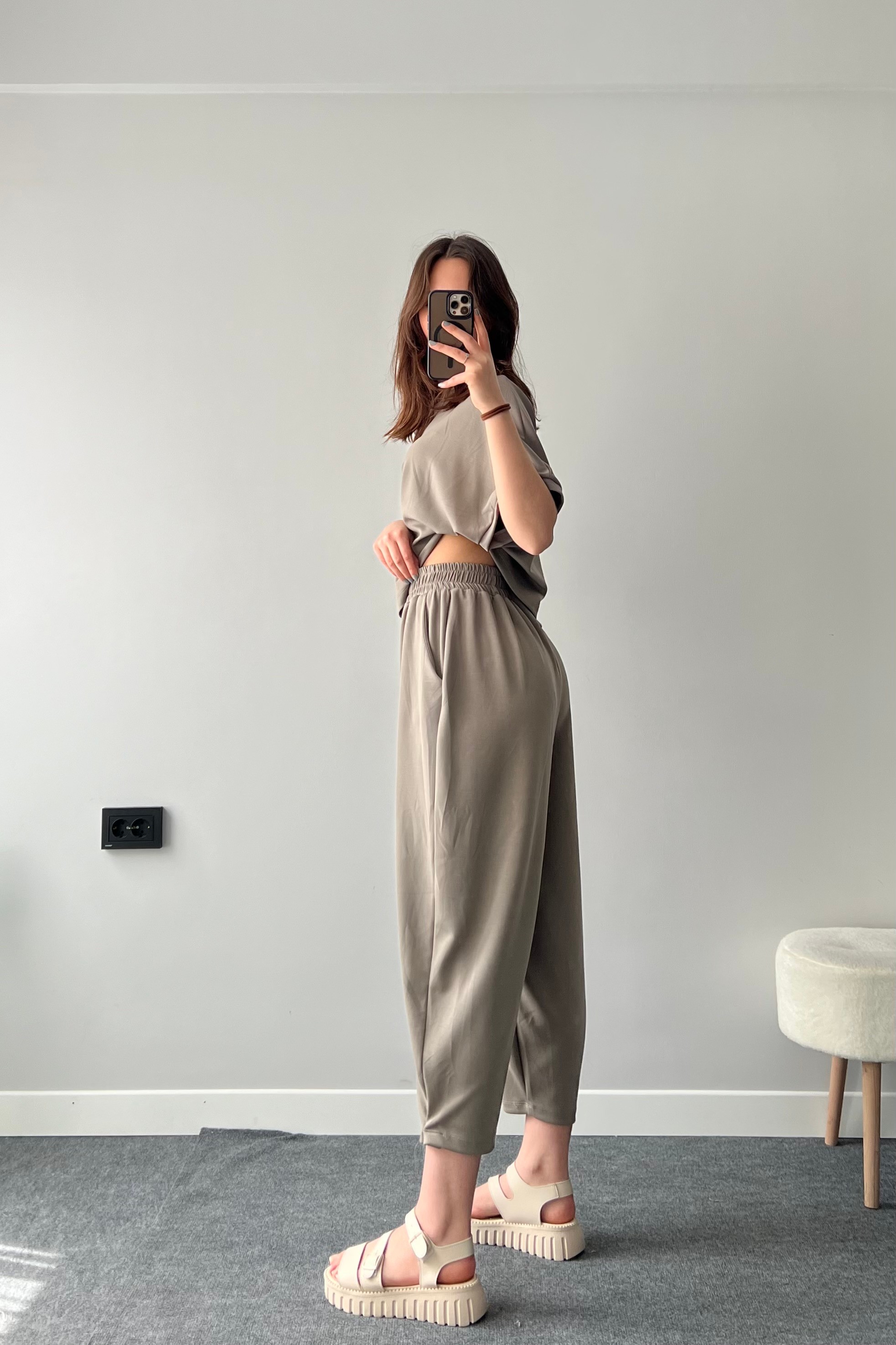 2024 Summer Solid Modal Fabric Tshirt Suit