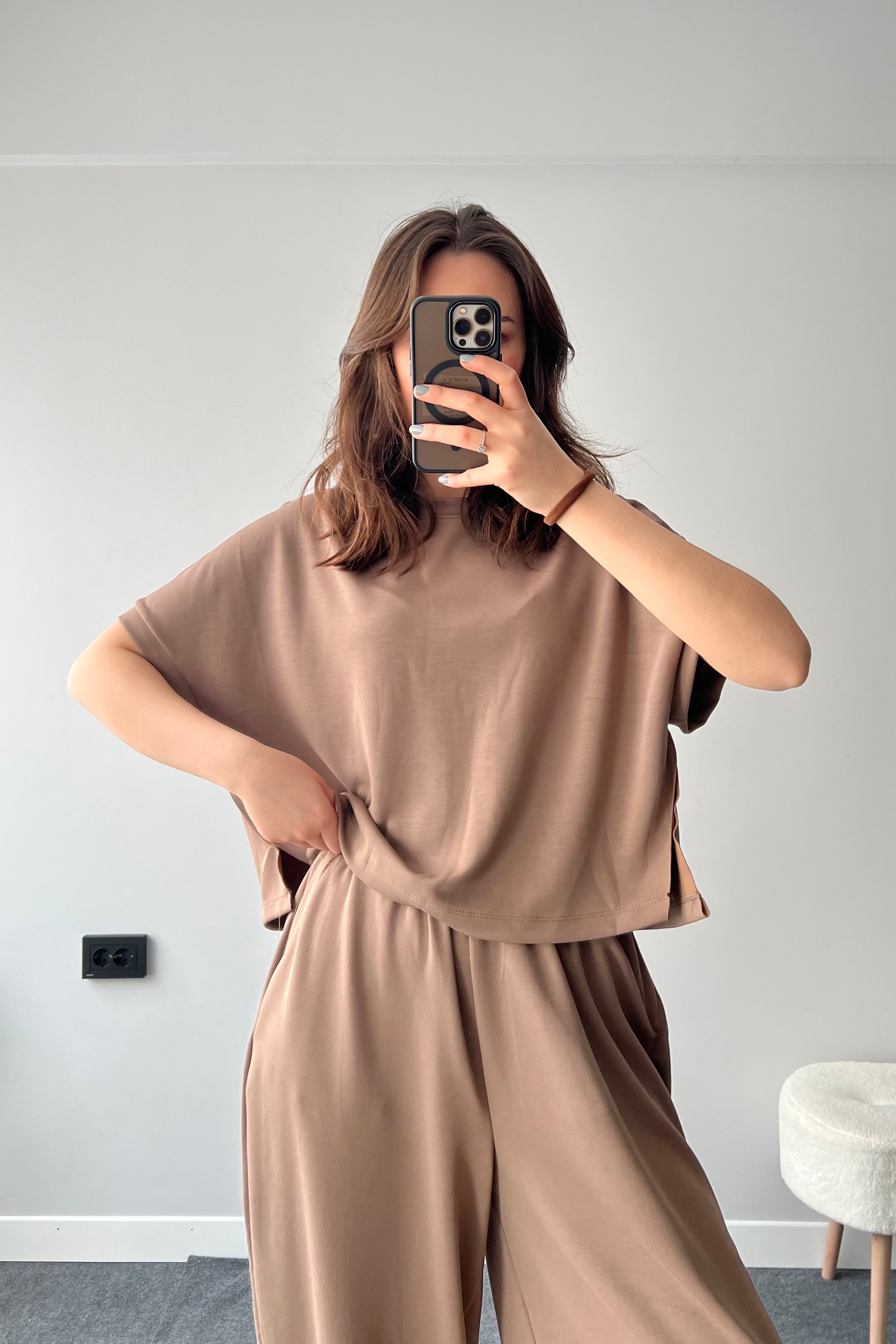 2024 Summer Solid Modal Fabric Tshirt Suit