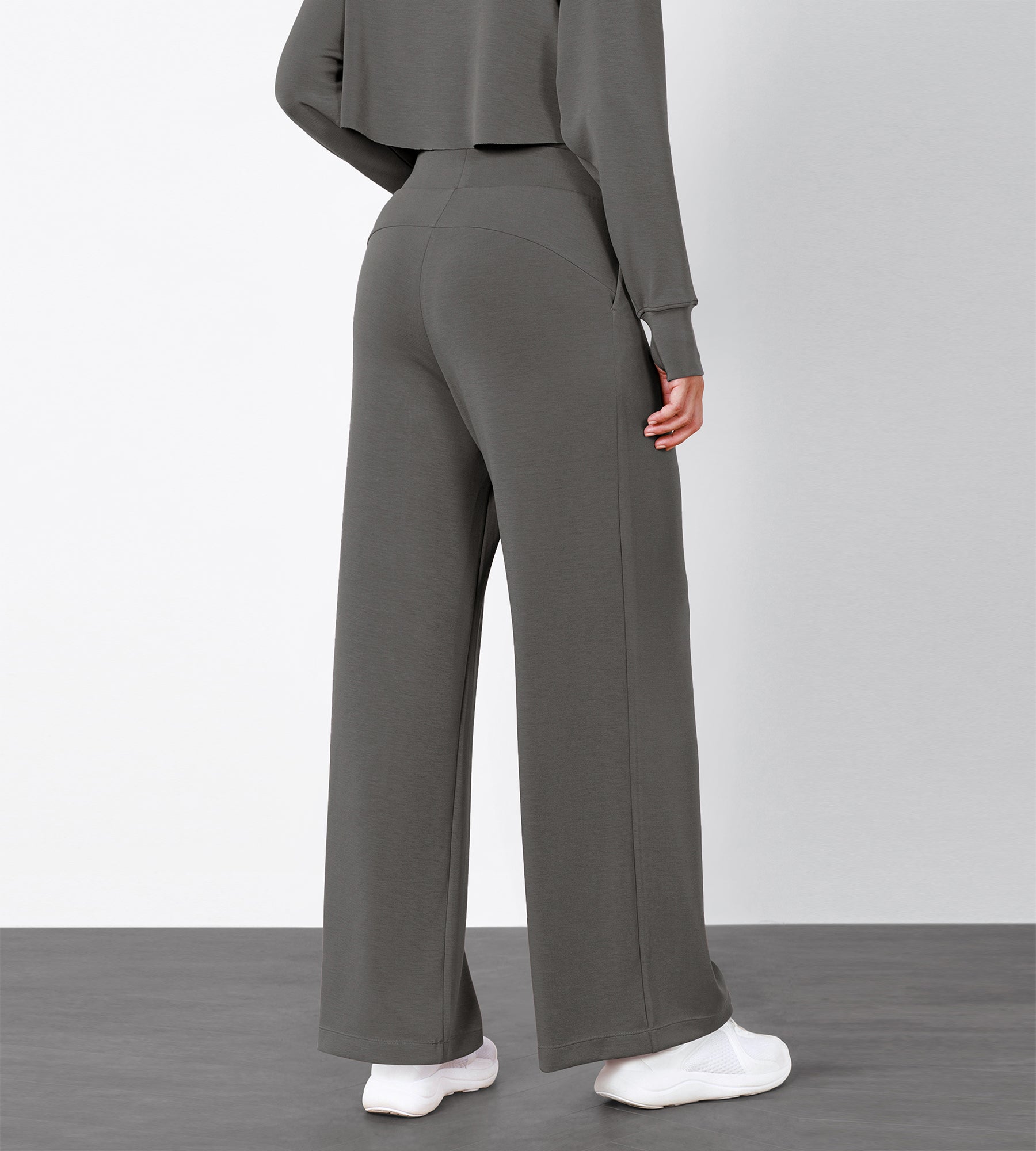 Women's Soft Loose High Waist Wide Leg Casual Pants with Pockets