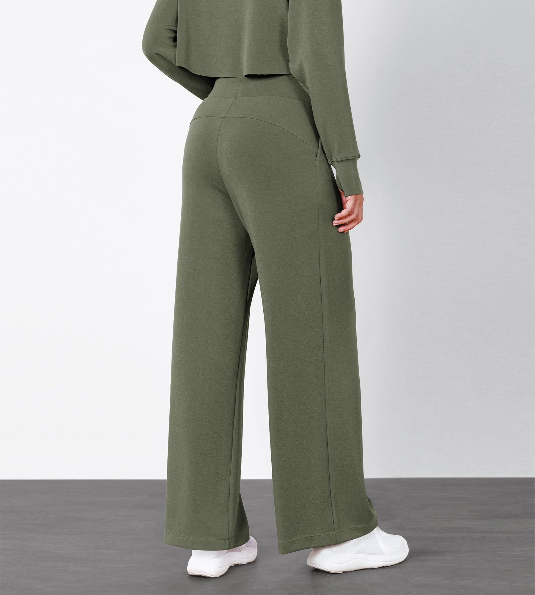 Women's Soft Loose High Waist Wide Leg Casual Pants with Pockets