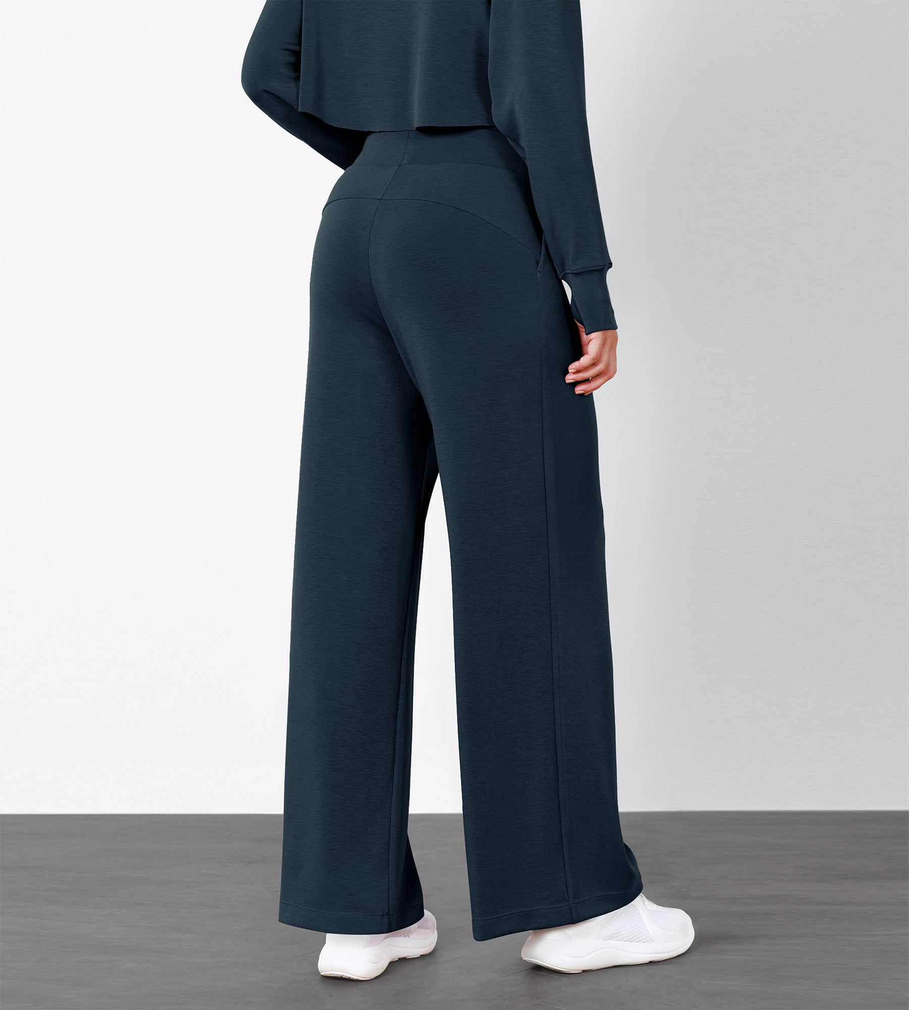 Women's Soft Loose High Waist Wide Leg Casual Pants with Pockets