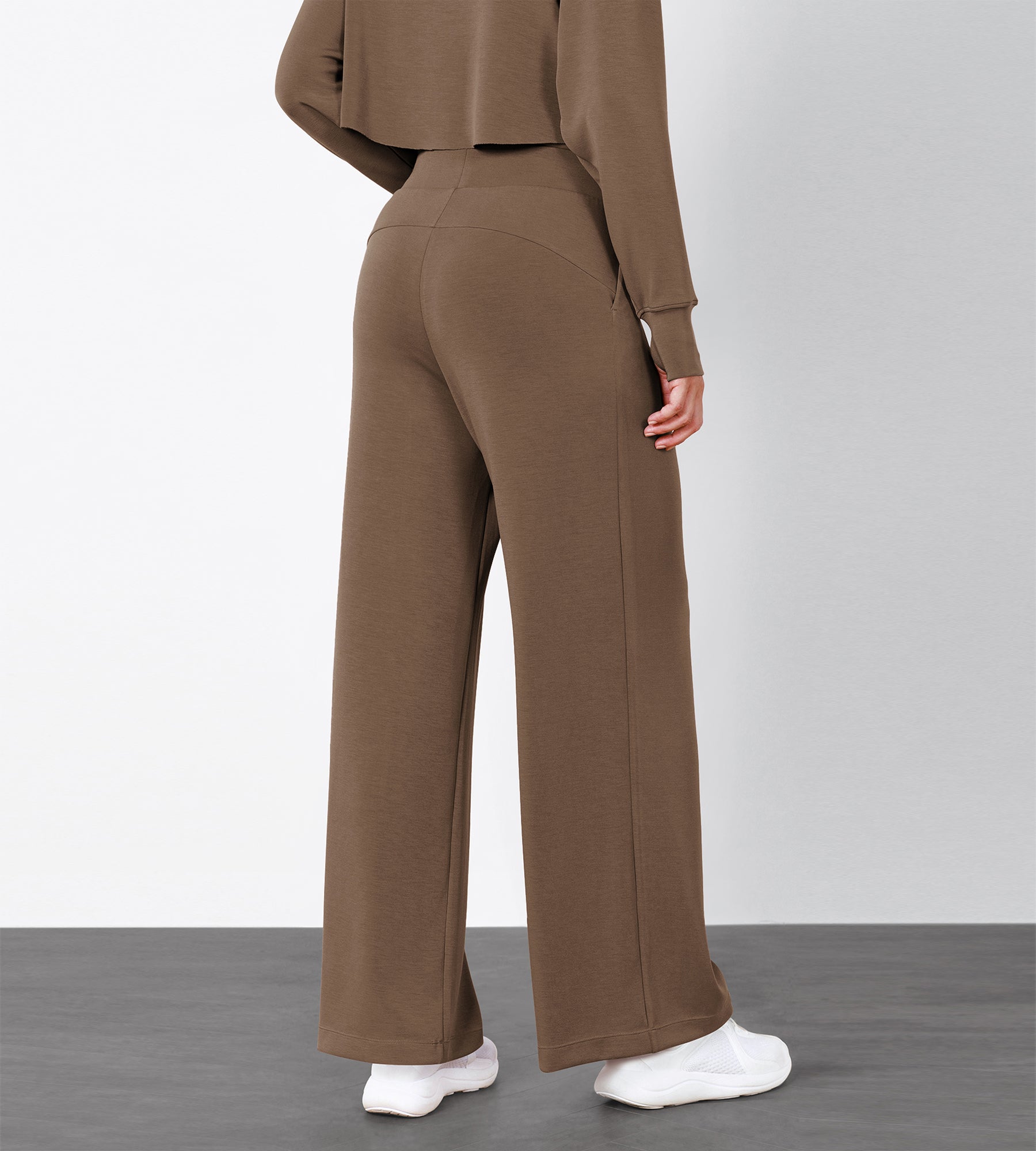 Women's Soft Loose High Waist Wide Leg Casual Pants with Pockets