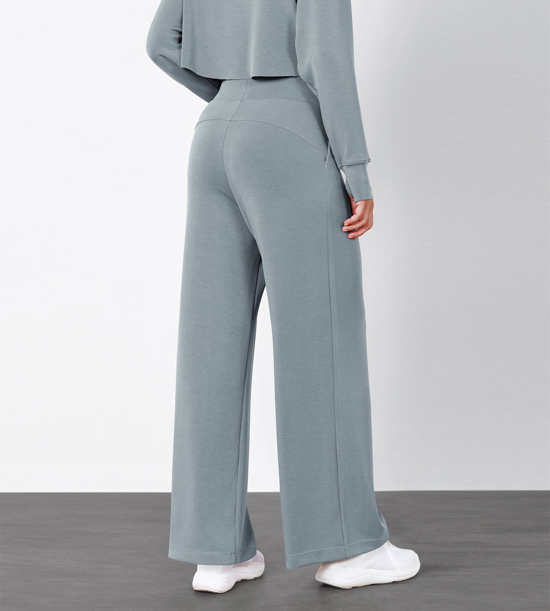 Women's Soft Loose High Waist Wide Leg Casual Pants with Pockets