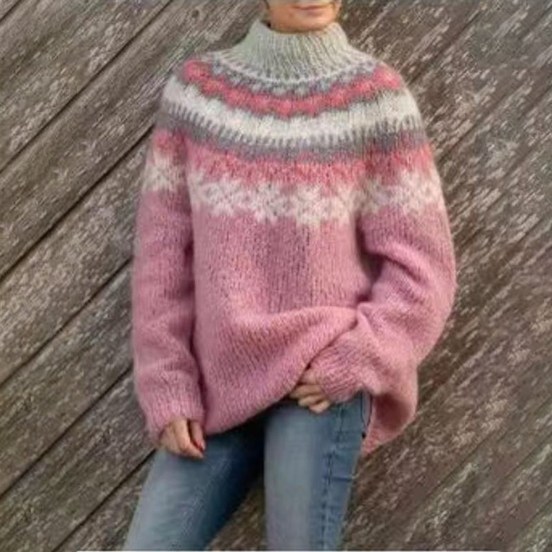 Women's Sweater Nylon Thick Needle Thick Jacquard Sweater