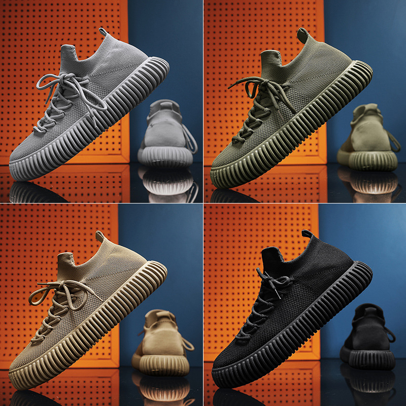 Men's shoes mesh fly woven breathable socks shoes trendy casual shoes