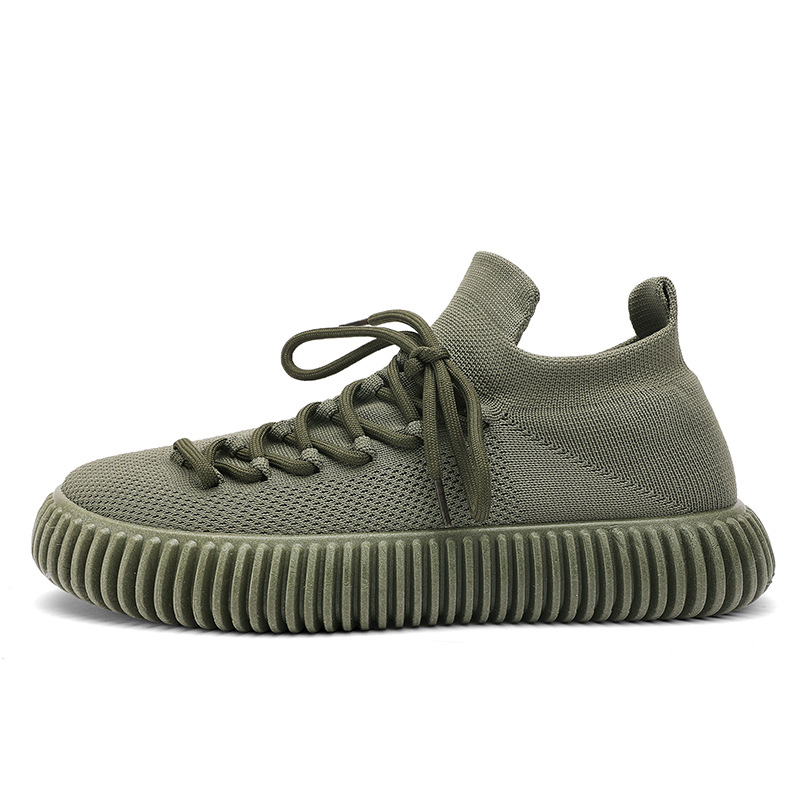 Men's shoes mesh fly woven breathable socks shoes trendy casual shoes