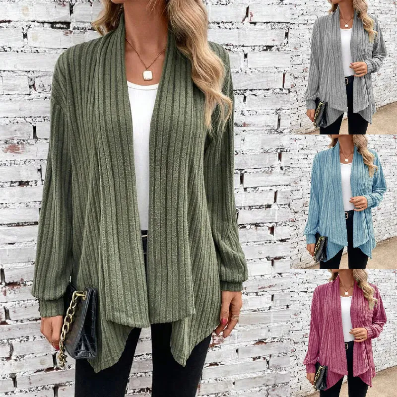 Fall Woman's Long sleeve solid color popular cardigan jacket