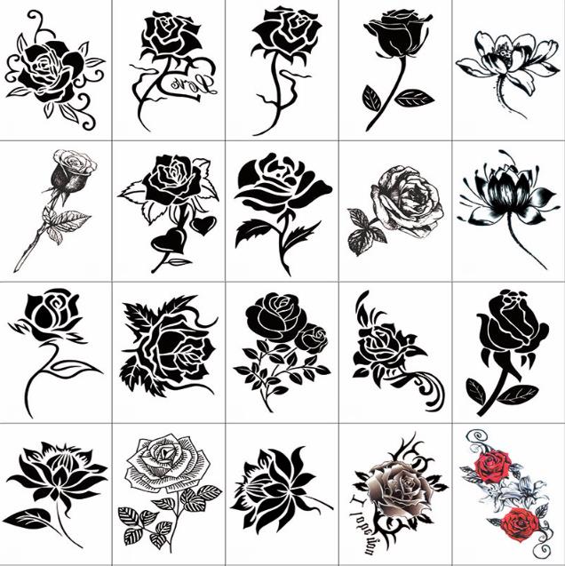 Rose tattoo set (20 pcs)