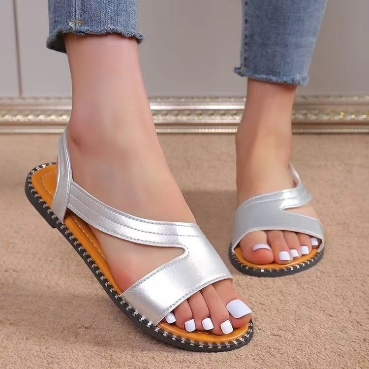 🔥LAST DAY SALE 50%🔥 Fish-mouth Rivet Open Toe Flat  Sandals