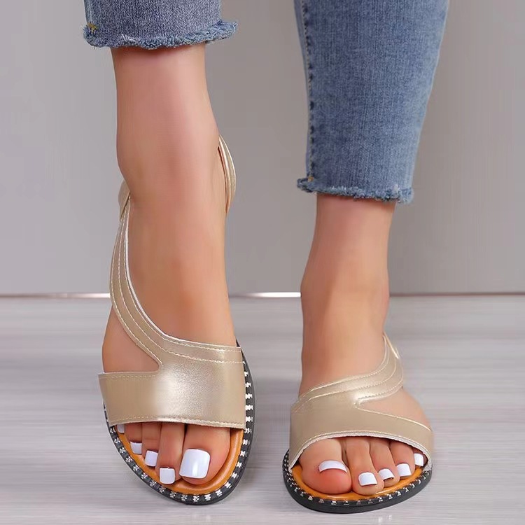 🔥LAST DAY SALE 50%🔥 Fish-mouth Rivet Open Toe Flat  Sandals