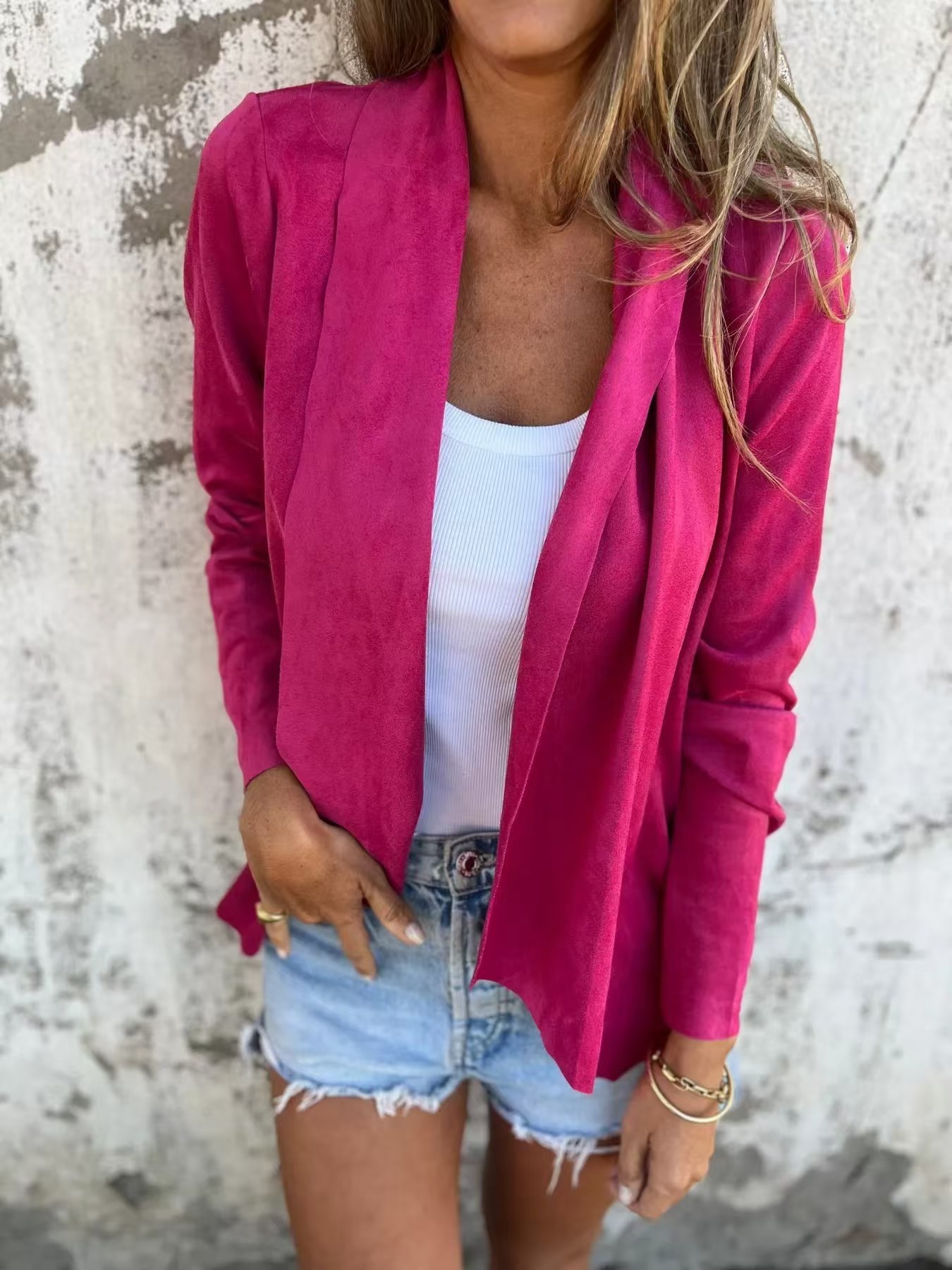 Deerskin cashmere casual Cardigan Jacket