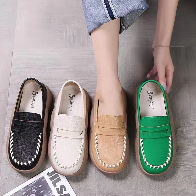 🔥LAST DAY 60% OFF🔥Spring Thick Sole Comfortable Low-cut Leather Boots（FREE SHIPPING）