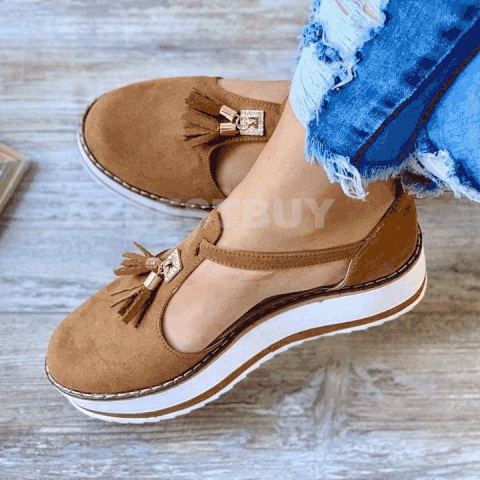 Women's Casual Platform Flat Comfort Shoes, Breathable Leather Walking Shoes High Damping Soles, 8 Unique Colors