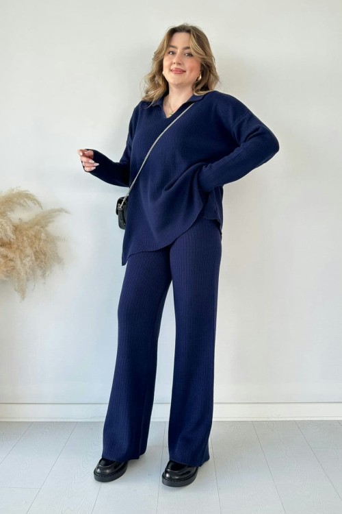 Polo Neck Knitwear Set