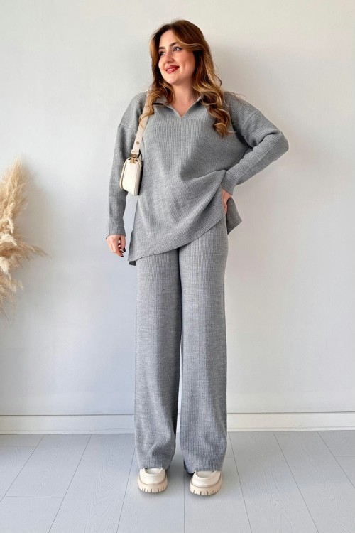 Polo Neck Knitwear Set