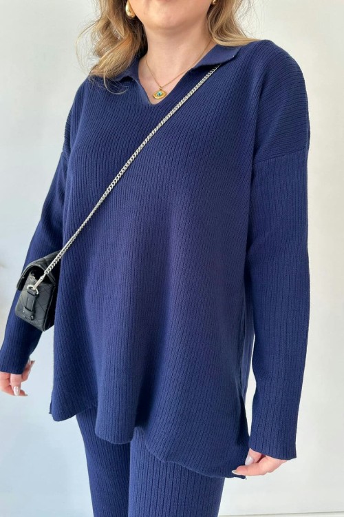 Polo Neck Knitwear Set