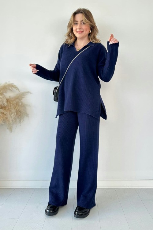 Polo Neck Knitwear Set