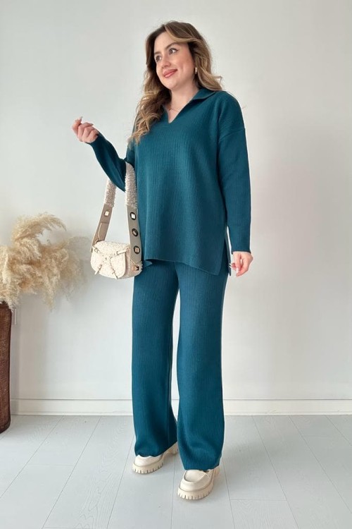 Polo Neck Knitwear Set