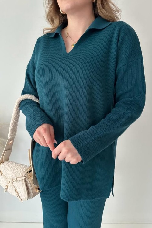 Polo Neck Knitwear Set