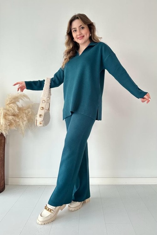 Polo Neck Knitwear Set