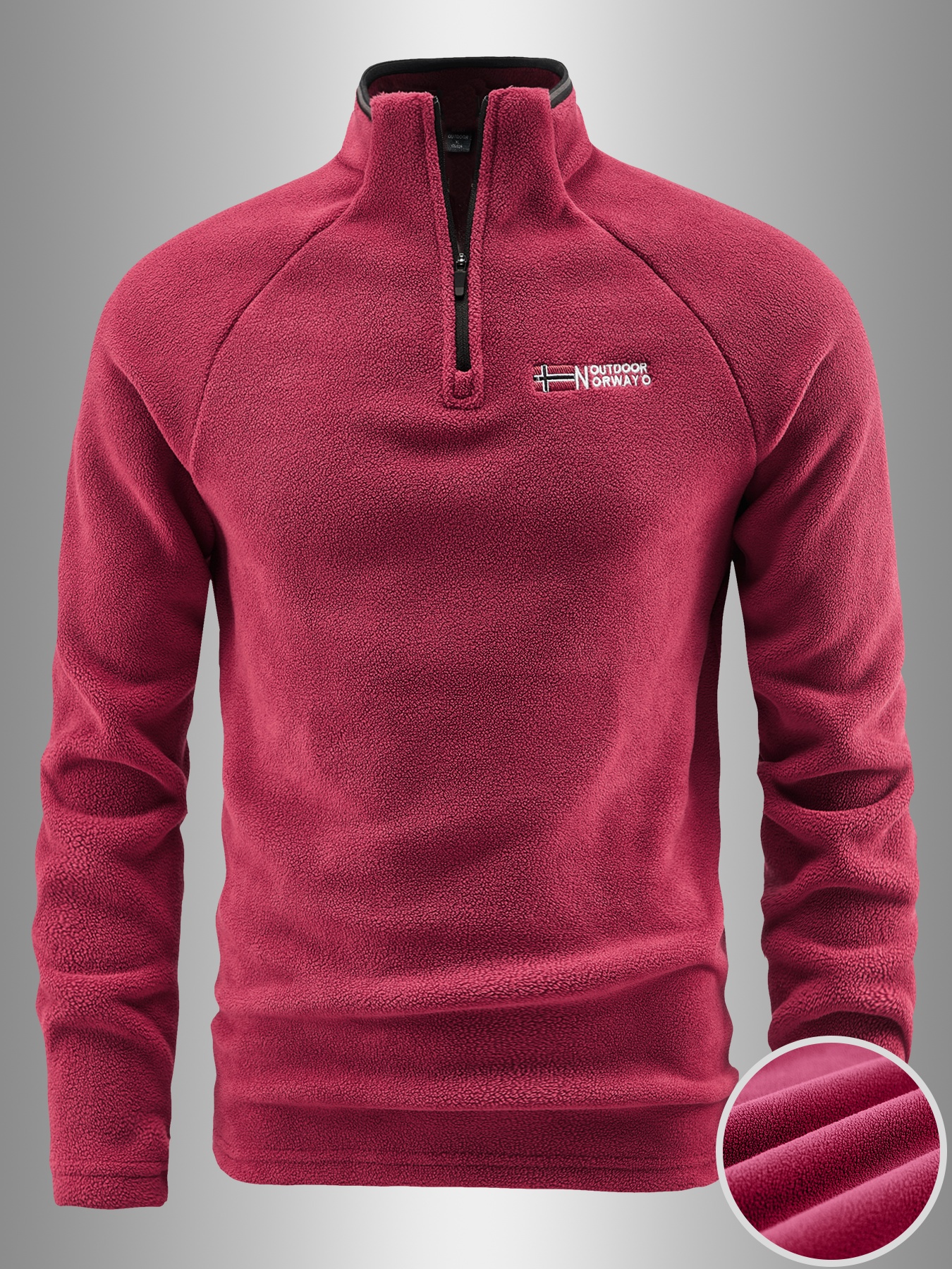 Men's Stand Collar Half-Zip Sweater