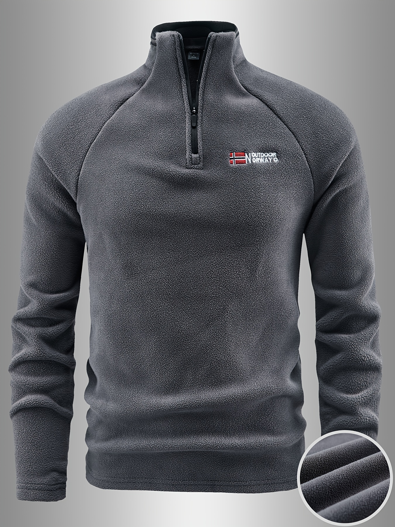 Men's Stand Collar Half-Zip Sweater