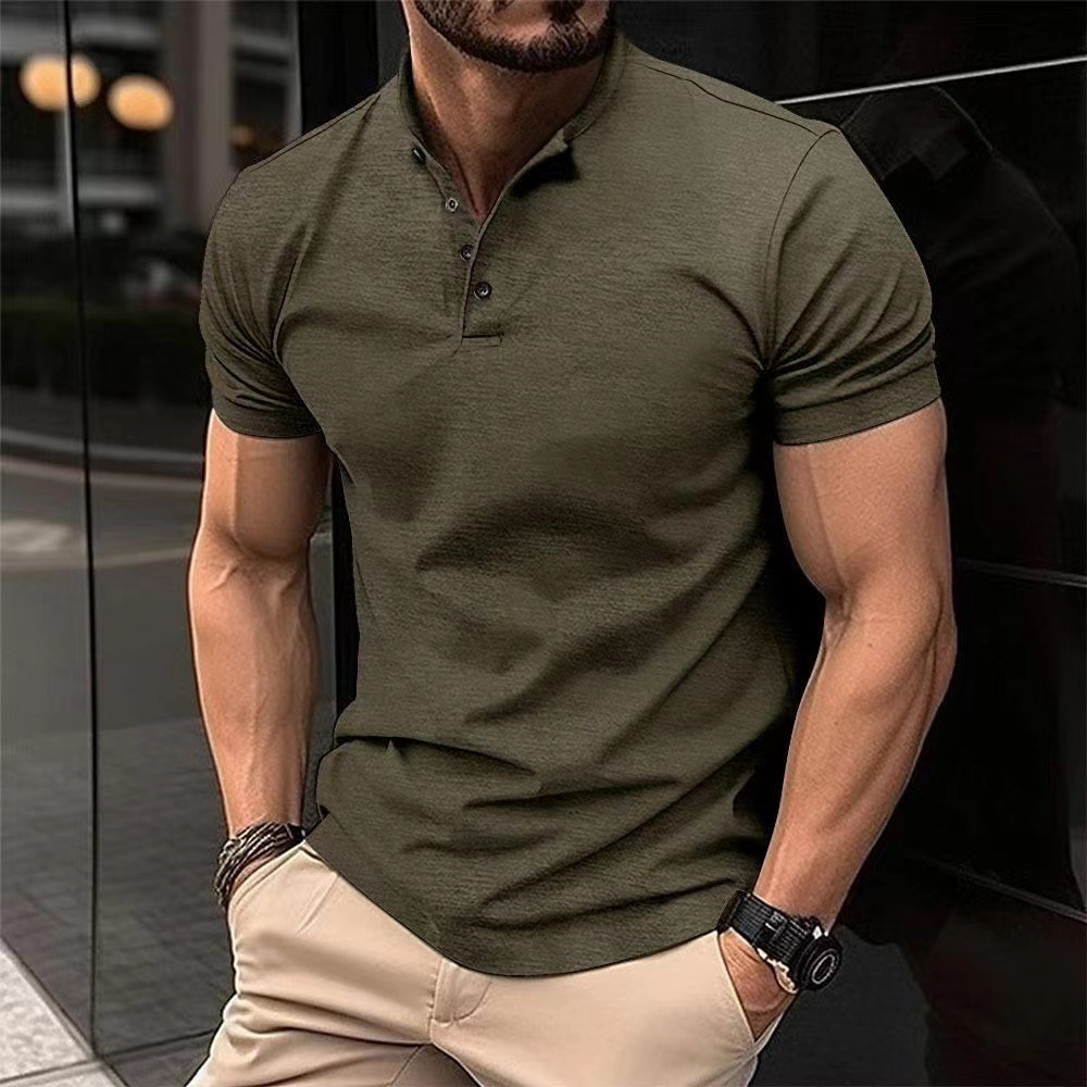 Men's Button Casual Polo Shirt