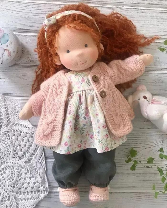 Cotton Body Waldorf Doll Doll Artist Handmade Mini Dress Up Doll DIY